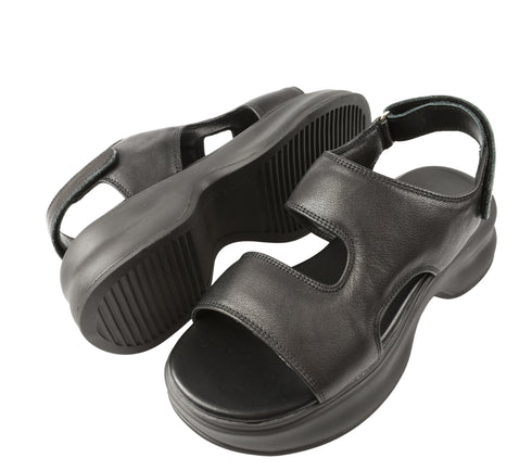 Sandale casual, dama, FORMAZIONE, 82606 negru, piele naturala